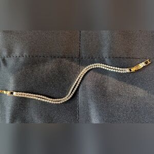 Double Stranded Gold and Diamond Bracelet